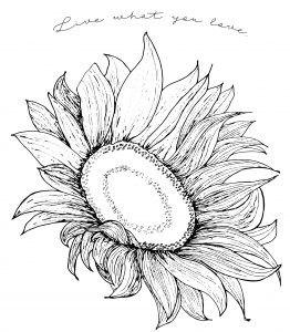 Be Inspired: Adult Coloring Book for Stress Relief Vol 1 - Sunflower-Live-What-You-Love