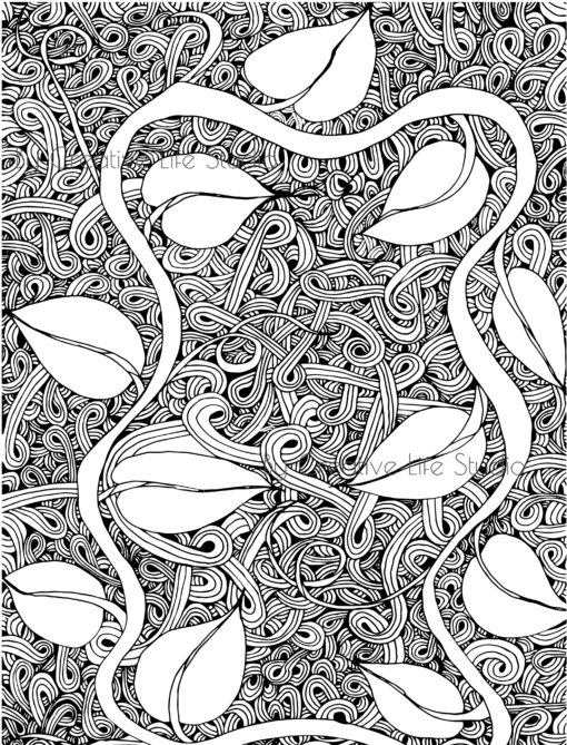 Vines Swirl from Be Inspired: Volume 2 Mini Adult Coloring for Stress Relief