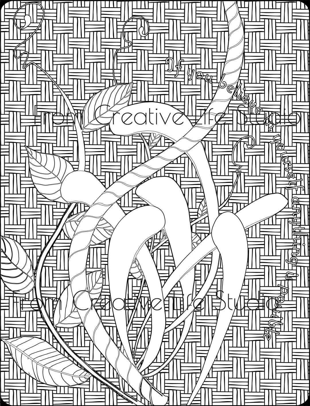 Woven Vines Adult Coloring Page Creative Life Studio Woven vines adult coloring page creative life studio